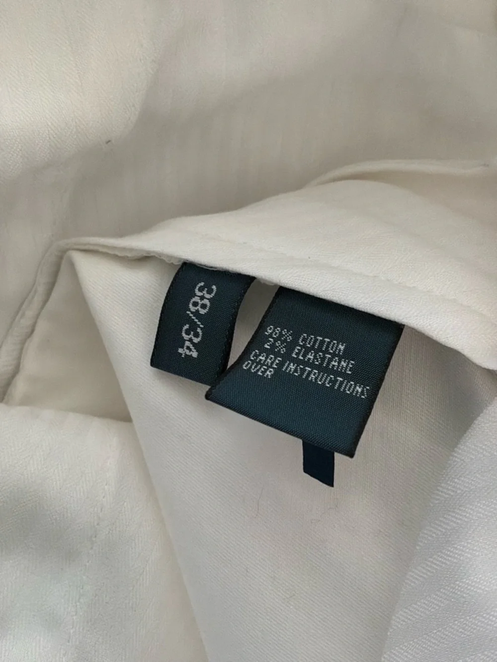 Polo Ralph Lauren Stretch Classic Fit White Chino Pants Mens 38/28